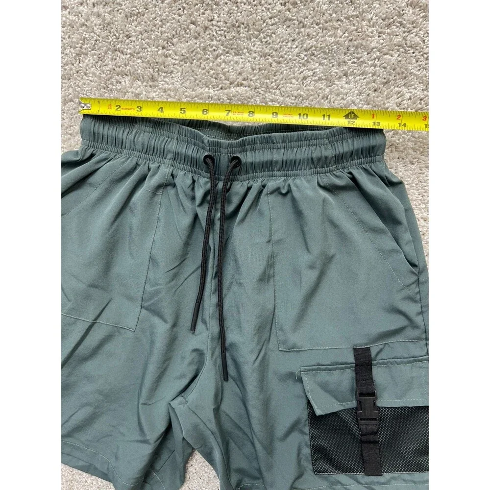 Athletex - Men's Workout Shorts - S - Green, Pockets